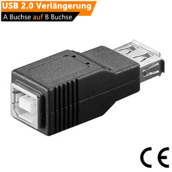 USB 2.0 Adapter Hi-Speed Verlängerung A Buchse auf B Buchse USB 3.0 Kupplung