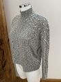 H&M Langarm Shirt Pullover Perlen Gr. XS Mädchen Teen 152 158 164