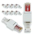 10x RJ45 Stecker CAT7 6A Cat5 LAN Netzwerkstecker Vergoldet Werkzeuglos NEU TOP