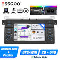 7 Zoll Android 13 64G Carplay Autoradio GPS RDS WiFi Für BMW 3er E46 318 320 Cam