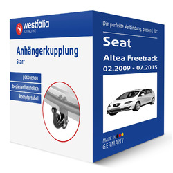 Westfalia Anhängerkupplung starr für SEAT Altea Freetrack Typ 5P5/5P8 AHK344043600001 | ZUGLAST=1650kg STÜTZLAST=100kg