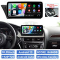 10,25" Carplay Für Audi A4/A5/B8/S4/S5 Android 13 Autoradio GPS Navi WIFI 6+64GB