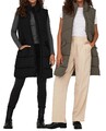 Only Damen lange Steppweste Weste Waistcoat Übergang Damenweste ONLMatilde Long