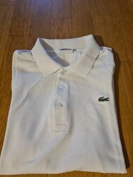 Original LACOSTE Poloshirt Weiß Gr. 5 (L) 96% Baumwolle, 4% Elastan * Neuwertig 