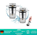 2 Stück Ablauf Garnitur Abfluss Stopfen Waschbecken POP UP Stöpsel Filter Sieb