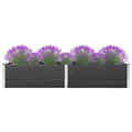 Garten-Hochbeet WPC Grau Pflanzbeet Gemüsebeet Pflanzkasten Stahl Blumenbeet neu