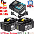 2X 18V 8000mAh Für Makita Akku BL1850 BL1830 BL1860B 6.0Ah 9Ah 12Ah / Ladegerät