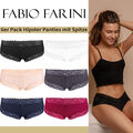 Fabio Farini 6er Pack Damen Hipster Panty Frauen Brazilian Slips Set mit Spitze