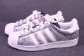 Adidas Superstar Damen Sneaker Sportschuhe Gr. 39⅓  silber Glitzer Leder BS2