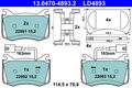 Bremsbelagsatz Scheibenbremse ATE Ceramic 13.0470-4893.2 für ALFA GIULIA 952ASM2