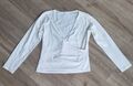 Still-Shirt, Langarm, Cremefarben, Weiß, Stretch, Gr. 40/42