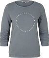 Sweatshirt Tom Tailor Denim mit gerafften 3/4-Arm Sky Captain Blue Gr S