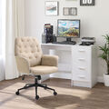 HOMCOM Bürostuhl Schreibtischstuhl höhenverstellbar Home-Office Beige