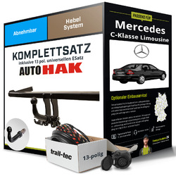 Anhängerkupplung abnehmbar für MERCEDES C-Klasse Limousine +E-Satz PKWTIPP - Die Montage ab 449,- Euro gleich mitbestellen!