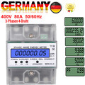 Stromzähler LCD Drehstromzähler Kalibriert 1/3Phasen Für DIN Hutschiene 2/4Draht