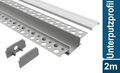 Led Alu Profil 2 m T1 Set Strip / Streifen 20 mm breit | Abdeckung mattiert