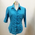Bluse-Damen, Hinga-Fashion, Gr. 34, 3/4 Arm, verdeckte Knopfleiste, Brusttasche