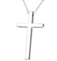 Kreuz Anhänger Edelstahl Silber Schwarz Halskette 45 cm Herren Damen Geschenk