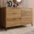 Kommode mit 6 Schubladen 120 cm Klamotenschrank Sideboard Anrichte Highboard