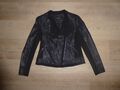 TAIFUN by GERRY WEBER Jacke Leder-Optik Biker-Look Schwarz Gr.38 **w.NEU** IB