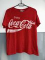 H&M T-Shirt Coca Cola Logo Print, Rot mit weiß, Größe M/38