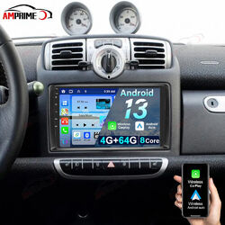 8-Kern 4+64G Android 13 Autoradio GPS Nav CarPlay Für Smart Fortwo 451 2005-2010