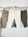 3/4 Hose Joggpants Glanz-Optik in taupe weiß und braun Crash Gr.36-38-40-42