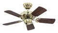 Deckenventilator ohne Lampe Lüfter klein Classic Royal Messing Walnuss 76 cm