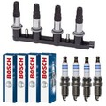 4x ESEN SKV Zündspule + 4x BOSCH Zündkerze Laser Platinum für Citroën Xsara