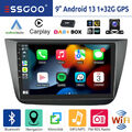 9" DAB+ Carplay Für Seat Altea 2004-15 Autoradio 32G Android 13 GPS WIFI RDS Kam