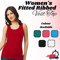 DAMEN WESTE DAMEN UNI BAUMWOLLE GERIPPT T-SHIRT CAMI FREIZEIT MUSKEL GYM TANK TOP