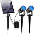 1/2/3/4/6er LED Solarstrahler Solarleuchte Solarlampe Gartenstrahler Spot Light 