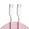 1m Nylon Ladekabel Rosa für iPhone 15 + 16 Pro Max Plus USB-C Datenkabel 60W NEU