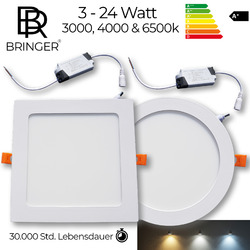 LED Panel Einbaustrahler Einbauleuchte Deckenleuchte Ultraslim mit Trafo EinbauVersand aus DE✅A+ ✅3-24 Watt✅Garantie ✅Quecksilberfrei✅