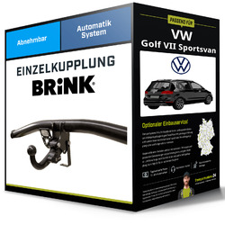 Abnehmbare Anhängerkupplung für VW Golf VII Sportsvan 14-20 Typ AM1 Brink NEUGleich mitbestellen:Montage zum Festpreis:ab 449,- Euro