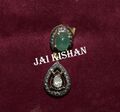 Elegant Smaragd Edelstein Polki Pflastern Diamant 925 Sterlingsilber Zierliche