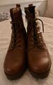 Tamaris-Leder-Boots 39 braun mit Leo-Muster