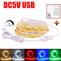 USB Dimmbar COB LED Stripe Leiste Streifen Band Leuchte Lichterkette DIY Dekor