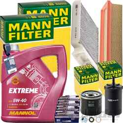 MANN INSPEKTIONSPAKET+5L MANNOL 5W-40 ÖL passend für RENAULT CLIO 3 DACIA 1.2