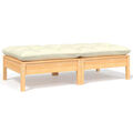 2-Sitzer-Gartensofa mit Creme Kissen Massivholz Kiefer Q4C2