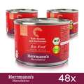48 x Herrmanns Katzenfutter Bio Rind mit Kürbis und Quinoa 200Gr MHD ABGELAUFEN