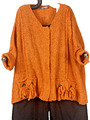 AMANDINE Oversize Boucle KURZ-STRICKJACKE/PULLI  ORANGE  44 46 48 50 52 54 56