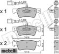 metelli 22-0661-0 Bremsbelagsatz für Scheibenbremse Bremsbelagsatz für VW 