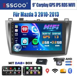 2+32G Autoradio DAB+ Carplay Für Mazda 3 2010-2013 Android 13 GPS RDS FM BT +KAM