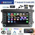 DAB+ Autoradio 2+64G Android 13 Carplay NAVI Für VW GOLF 5 6 Caddy EOS Passat T5