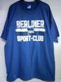 T-Shirt, blau mit weißem Aufdruck "Berliner Sport-Club" sowie Hertha BSC-Logo, (