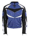 Motorrad Textil Jacke Motorradjacke mit Protektoren blau schwarz weiss 4 XL