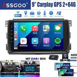 DAB+ 64G Carplay Android 13 Autoradio GPS Nav RDS Kam Für Smart Fortwo 451 05-10