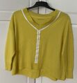 MARC CAIN Sports Feinstrickpullover Damen Gr. DE 38 N1blassgelb-weiß Casual-Look