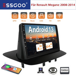 4+64GB Android 13 Autoradio Carplay GPS Navi KAM für Renault Megane 3 2008-2014